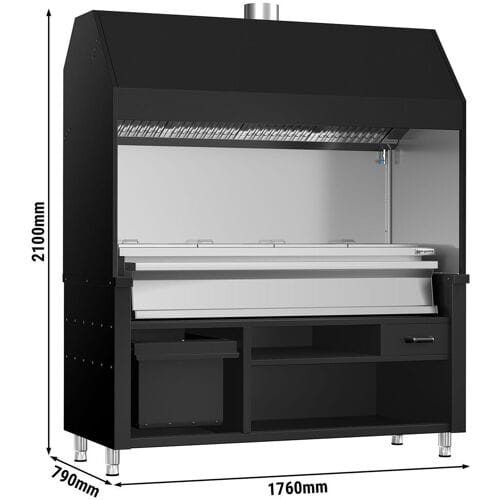 GGM Gastro Holzkohlegrill BERLIN - 1760mm - Schwarz
