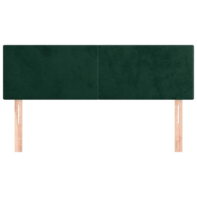 vidaXL - Hoofdborden - 144x5x78/88 - cm - fluweel - donkergroen