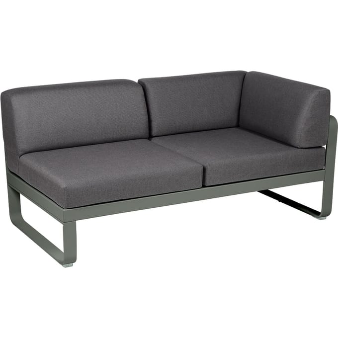 Fermob BELLEVIE hoekmodule rechts - 48 rozemarijn mat - A3 grafietgrijs