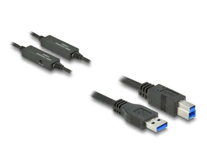 Delock actieve USB-A - USB-B kabel | USB3.0 5 Gbps | 10 meter