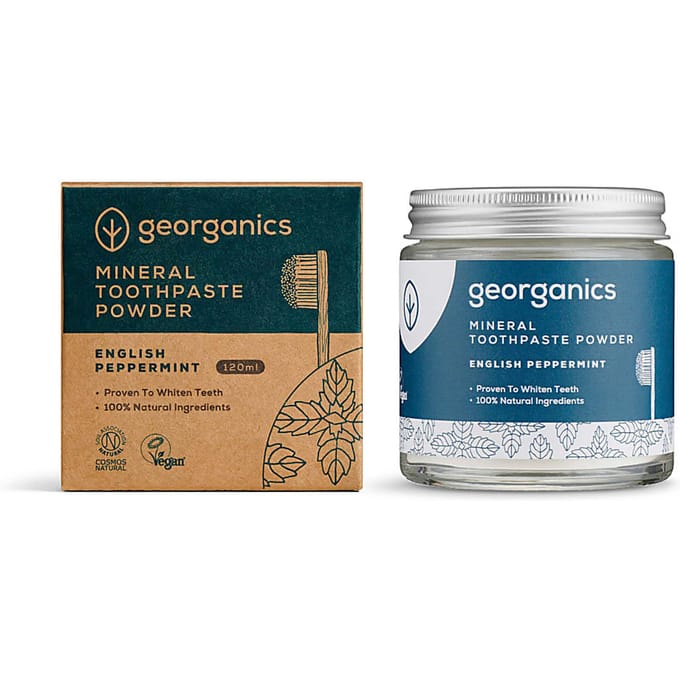 Georganics - Minerale Tandpasta - Poeder - Engelse pepermunt - Vegan - 60 ml