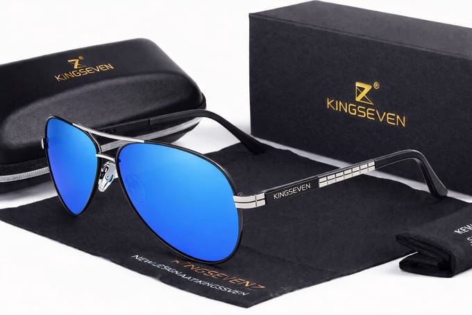KingSeven Bluestar - Pilotenbril met UV400 en polarisatie filter - Z201