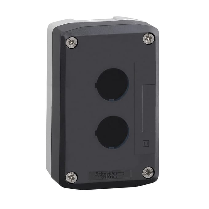Schneider Electric XALD02 XALD02 Lege behuizing 2 inbouwplaatsen (Ø x h) 22.5 mm x 68 mm Zonder markering Donkergrijs, Lichtgrijs 1 stuk(s) Piece