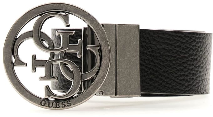 GUESS riem Milano Adjustable And Reversible Belt H35 W105 Black zwart grijs