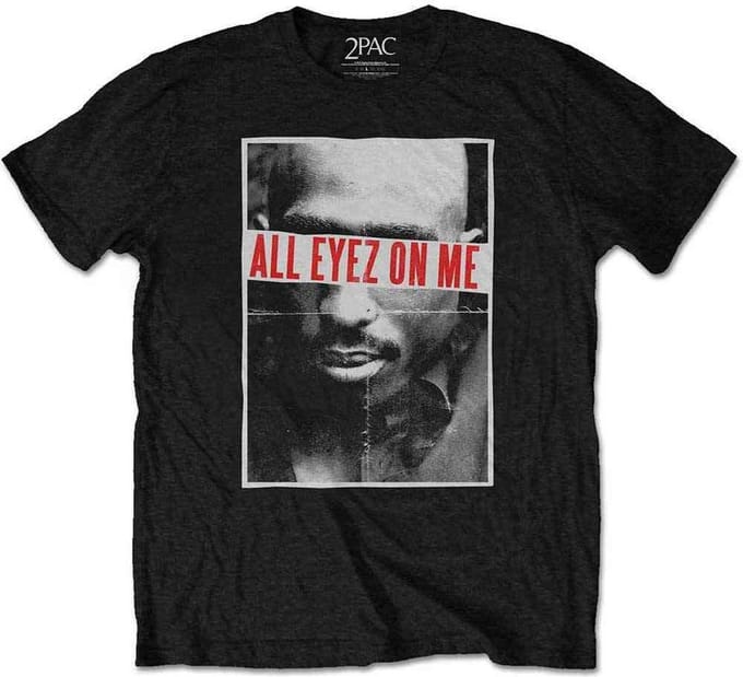 Tupac - All Eyez Heren T-shirt - M - Zwart