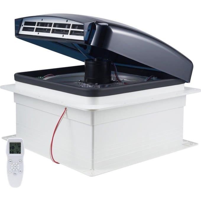 Ventilateur de toit pour camping-car 14 pouces réversible avec cache-pluie couvercle supérieur motorisé