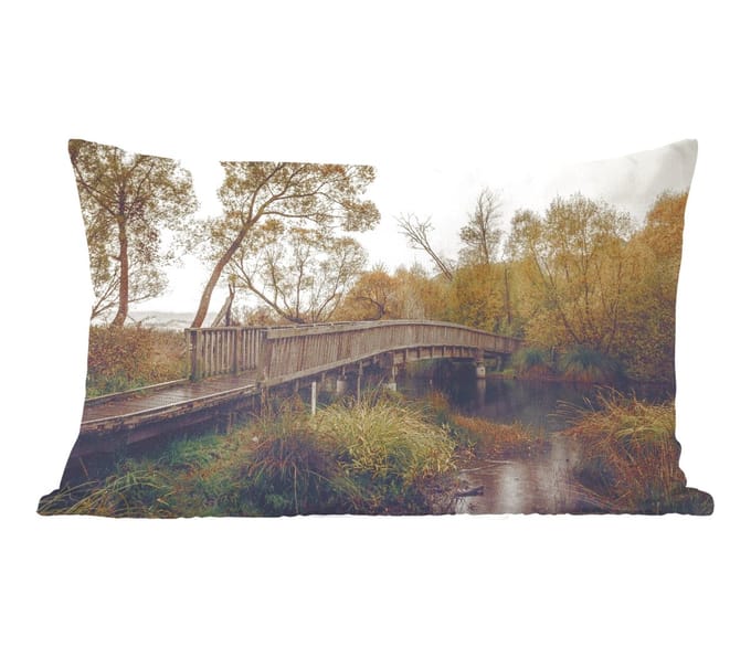 Sierkussens - Kussentjes Woonkamer - 60x40 cm - Herfst - Brug - Bomen