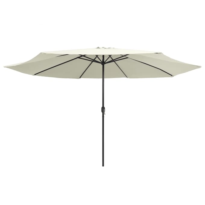 vidaXL - Parasol - met - metalen - paal - 390 - cm - zandwit