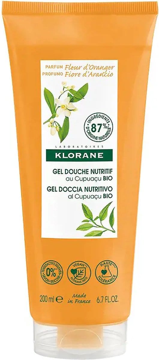 Klorane Huid Fleur d'Oranger Gel Douche Nutritif  Alle Huidtypen 200ml
