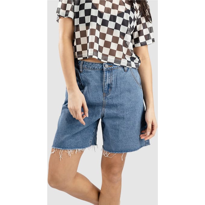 Blue Tomato Pleated Denim Korte Broek blauw