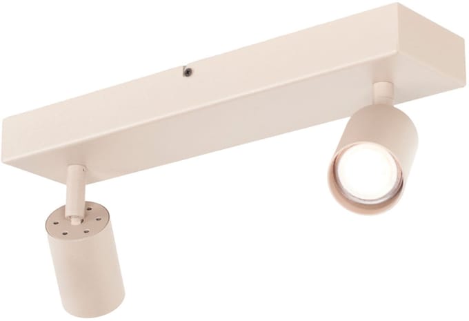Plafondspot | 40 cm | serie bounce zand / beige | 2 lichts | GU10 | beige/crème | metaal | functionele accentverlichting
