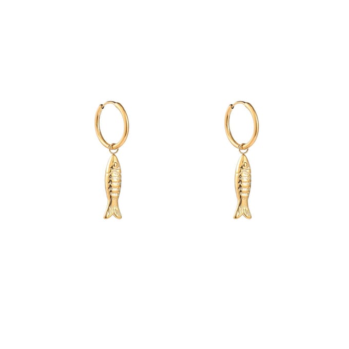 Go Dutch Label Oorhangers Fish Hoop Goudkleurig