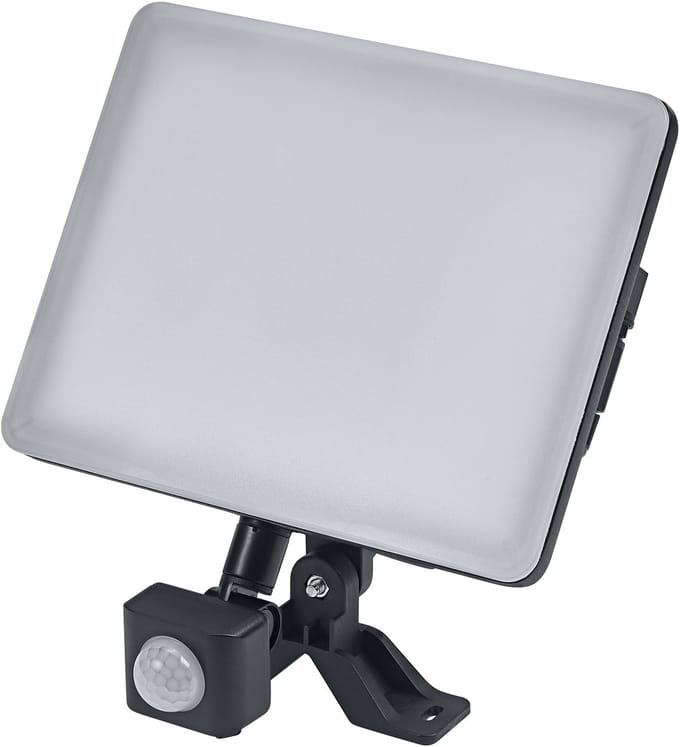 OSRAM ENDURA Flood Sensor instelbare LED-schijnwerper, 50W, 4250lm, 4000K koelwit, bewegingssensor, zwart, aluminium, IP44