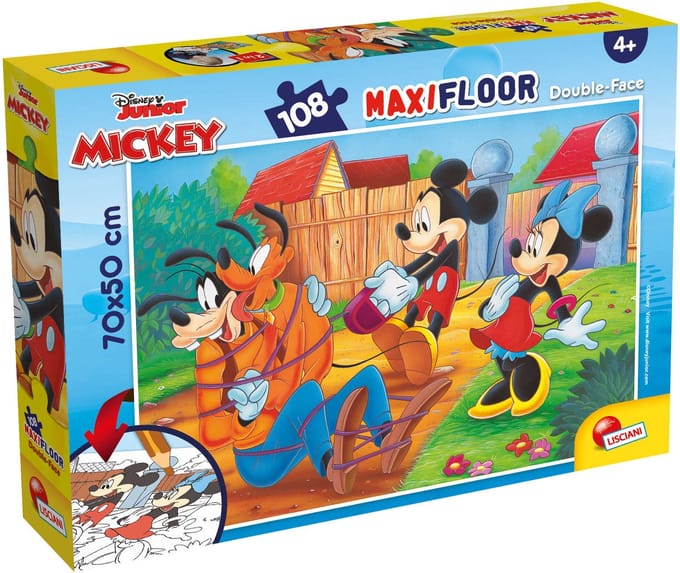 Lisciani - Mickey & Friends - Double face - Puzzel Maxifloor - 108 stukjes