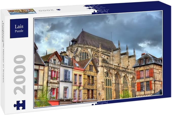 Puzzel 2000 Stukjes: Prachtige Huizen in Troyes Frankrijk - Uitdagend Legpuzzel