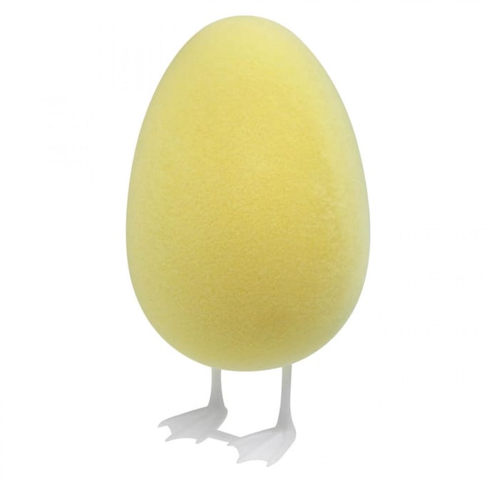 Decoratief ei met pootjes geel tafeldecoratie Pasen decoratief figuur