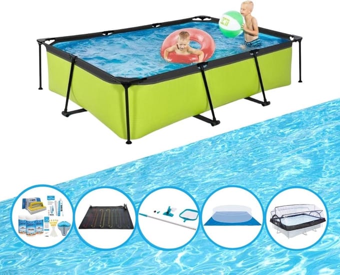 EXIT Zwembad Lime - 300x200x65 cm - Frame Pool - Inclusief accessoires