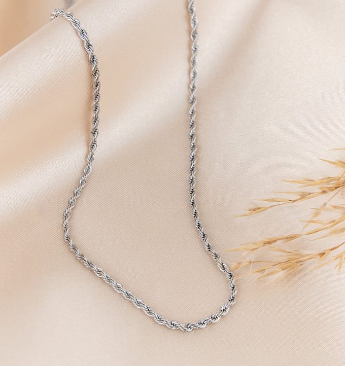 Ketting 'Twisted' | Stainless Steel Zilver