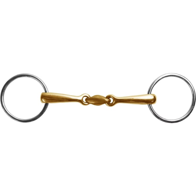 Mors met 2 ringen voor paard dubbel gebroken sjen Stübben