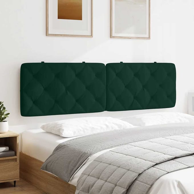 vidaXL - Hoofdbordkussen - 180 - cm - fluweel - donkergroen