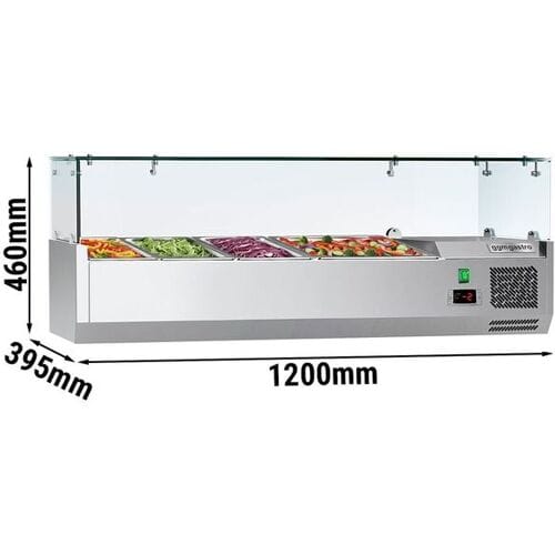 GGM Gastro Opzetkoelvitrine ECO - 1200x395mm - 4x GN 1/3 zilver