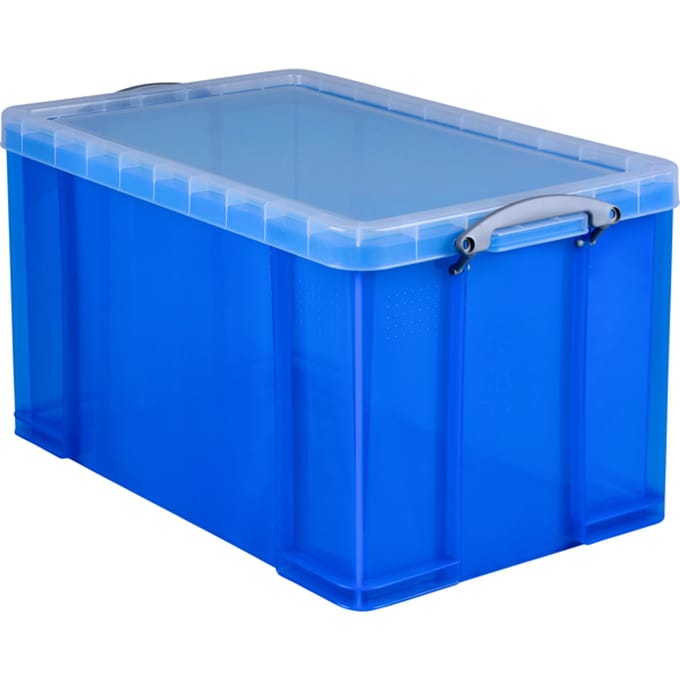 Opbergbox Really Useful 84 liter 710x440x380mm transparant blauw