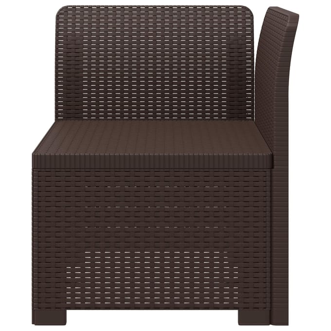 vidaXL - Eén-zits - Tuin - Sofa - Rieten - Look - PP - Bruin