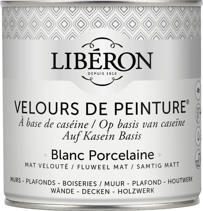 Liberon Velours De Peinture Muurverf - Mat - Blanc Porcelaine - 0,5l