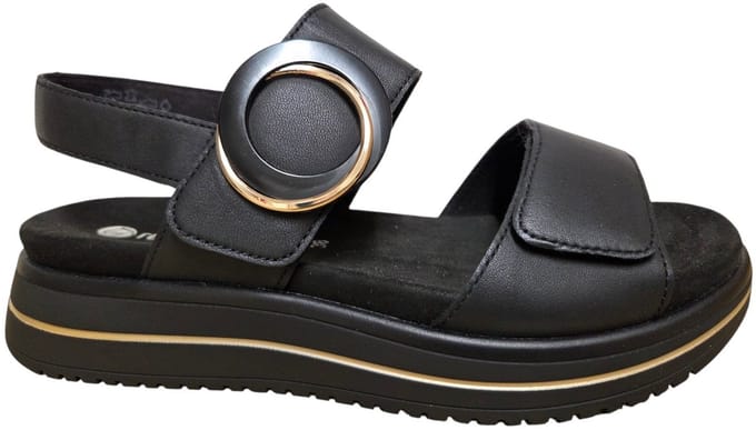 Remonte D1J63-00 Sandalen Zwart Leer Dames - Zwart - 41