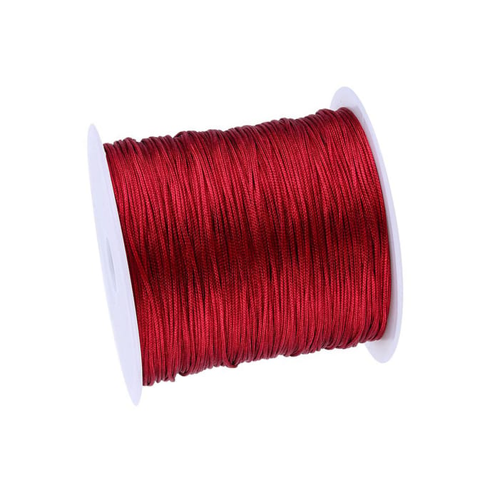 100M X 0.8mm Cordon Nylon Noeud Chinois Queue de Rat Fil Macramé Ficelle Bourgogne brown