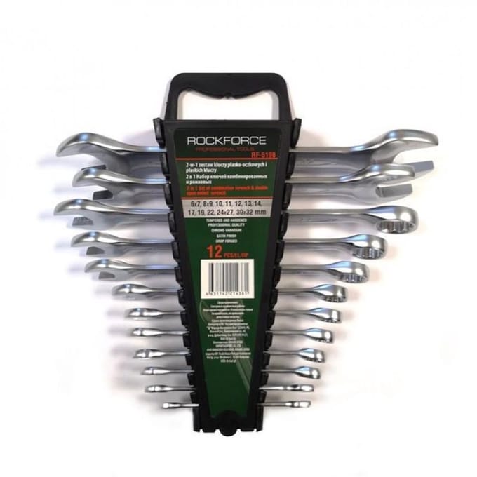 Rockforce 5198 Serie - Dopsleutelset - Chroom-vanadiumstaal - 12-delig