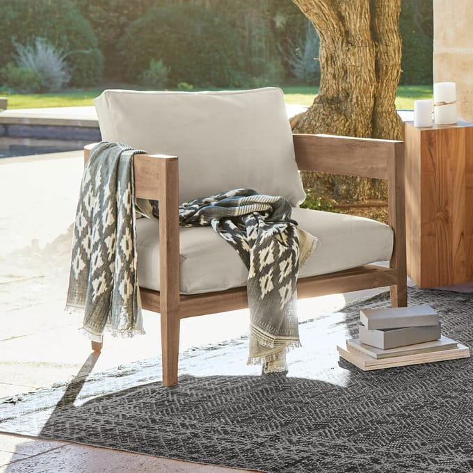 LOBERON Fauteuil Courtelevant crème/bruin