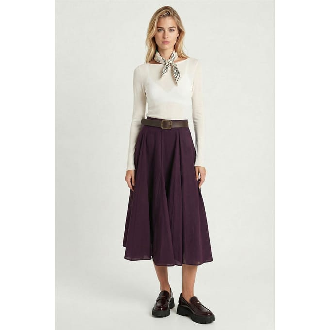 Hoge Taille A-Lijn Midi Rok