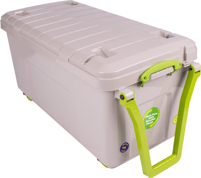 Really Useful Box opbergkoffer op wieltjes 64 l, grijs