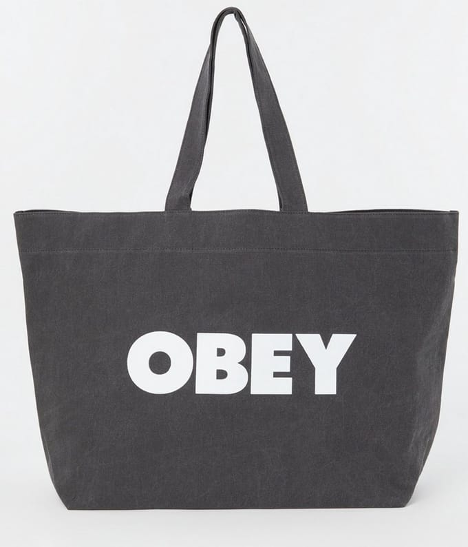 Obey Shopper van denim met logoprint - Grijs - OS