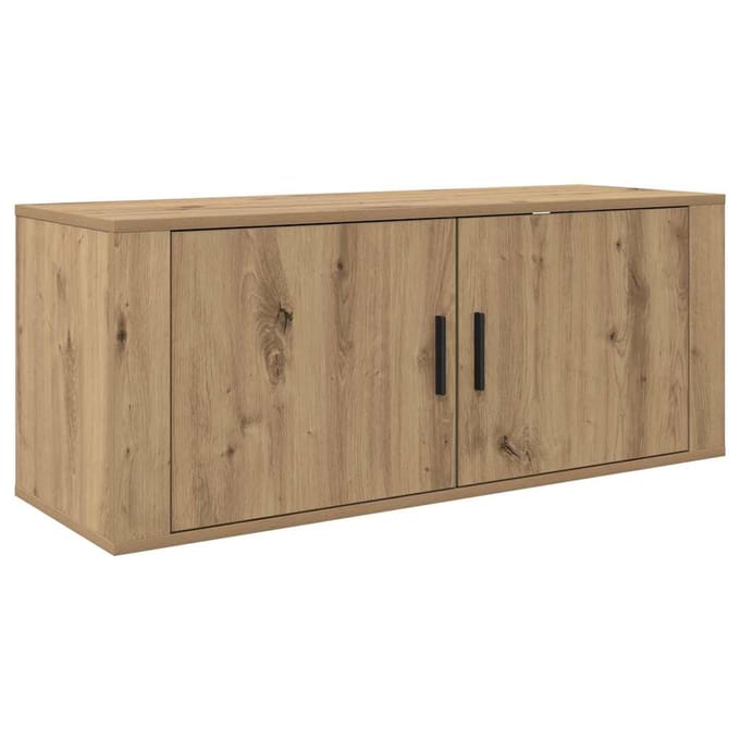 vidaXL Wandgemonteerde TV-kast 100 x 34,5 x 40 cm Artisan Eiken
