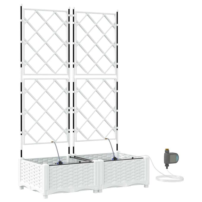vidaXL - Plantenbak - 2 - st - Wit - 80 - x - 40 - x - 126 - cm - PP