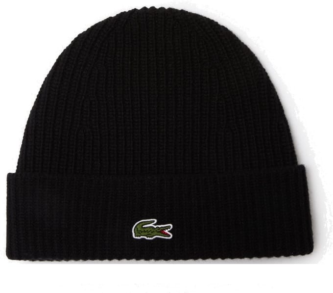 Lacoste Unisex Beanie - Muts van geribbelde wol (black)