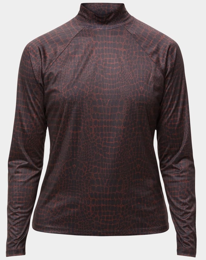 Röhnisch Addison Printed Long Sleeve - Brown Crocco - Maat M