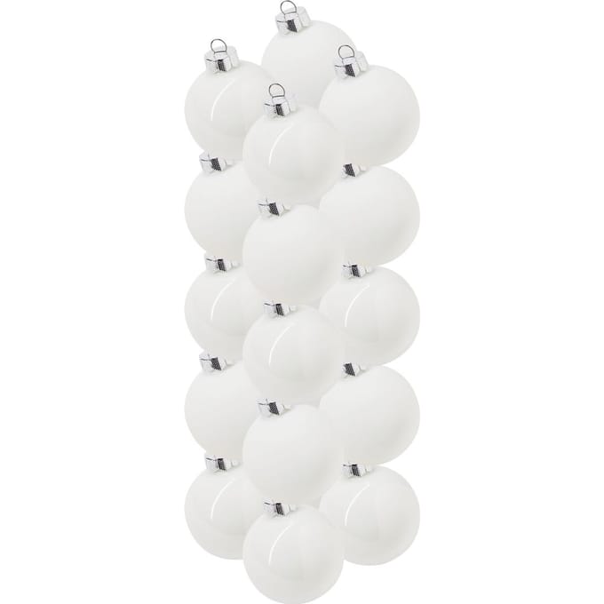 Kerstballen van glas, Ø 6cm - Wit