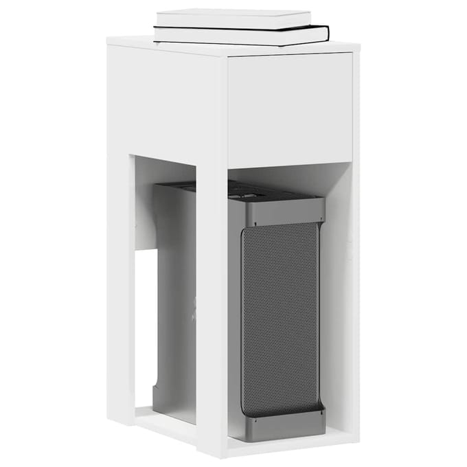 vidaXL - Computertorenstandaard - met - lade - 30x44x74 - cm - wit
