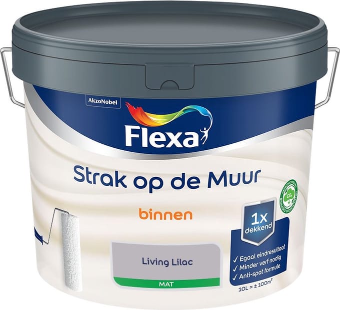 Flexa - Strak Op De Muur Binnen Mat - Living Lilac - Mengverf - 10 L