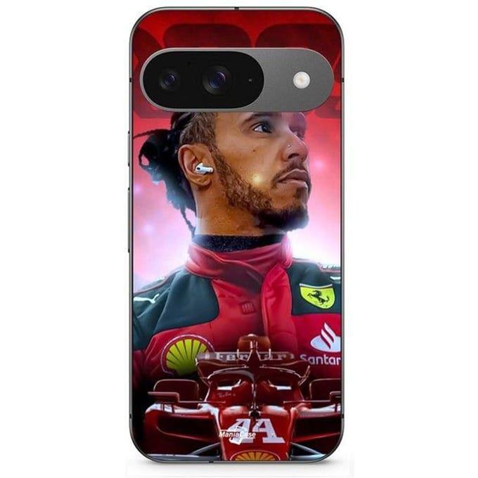 Coque - Lewis Hamilton Ferrari - Google Pixel 9 - Souple - Silicone - Noir zwart