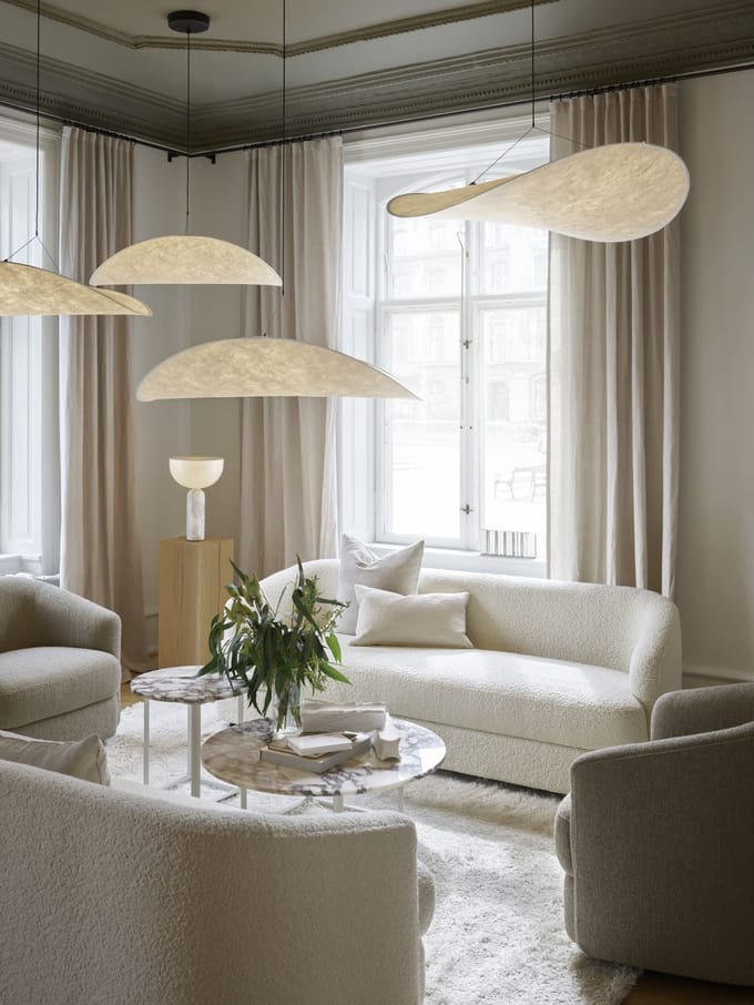 New Works LED hanglamp Tense, Ø 70 cm, wit