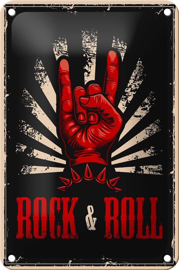 Blechschild Retro 12x18cm Rock & Roll Musik
