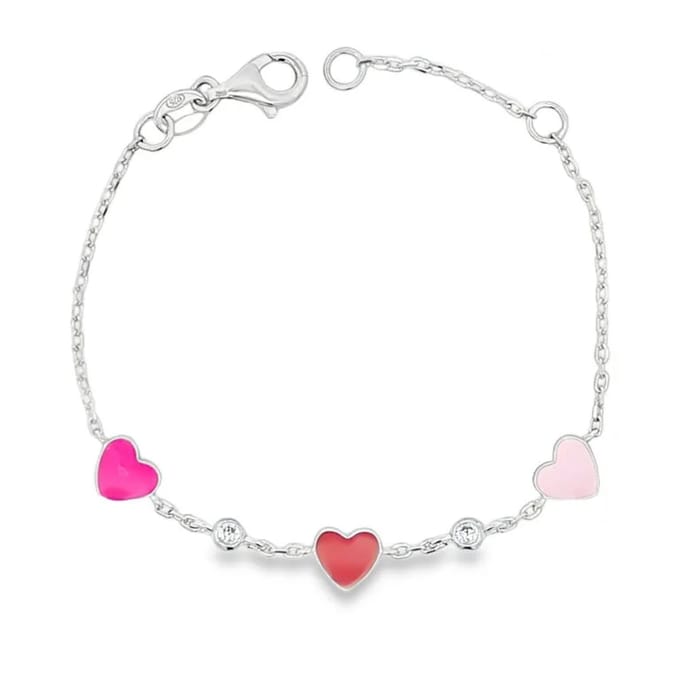 Juwelier Emo - Zilveren kinderarmband met Hartjes 13-15CM