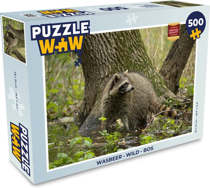 Puzzel Wasbeer - Wild - Bos - Legpuzzel - Puzzel 500 stukjes