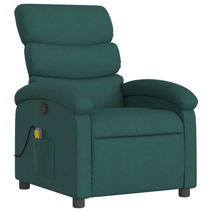 vidaXL - Massagestoel - met - donkergroene - stof