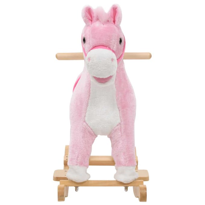 vidaXL Hobbeldier paard 65x32x58 cm pluche roze
