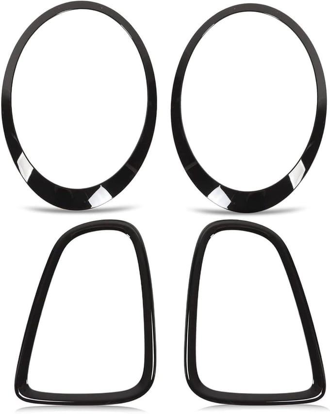 Koplamp Covers - Licht Trim - Auto Styling - Duurzaam ABS PP - 4 Stuks - Glans Zwart